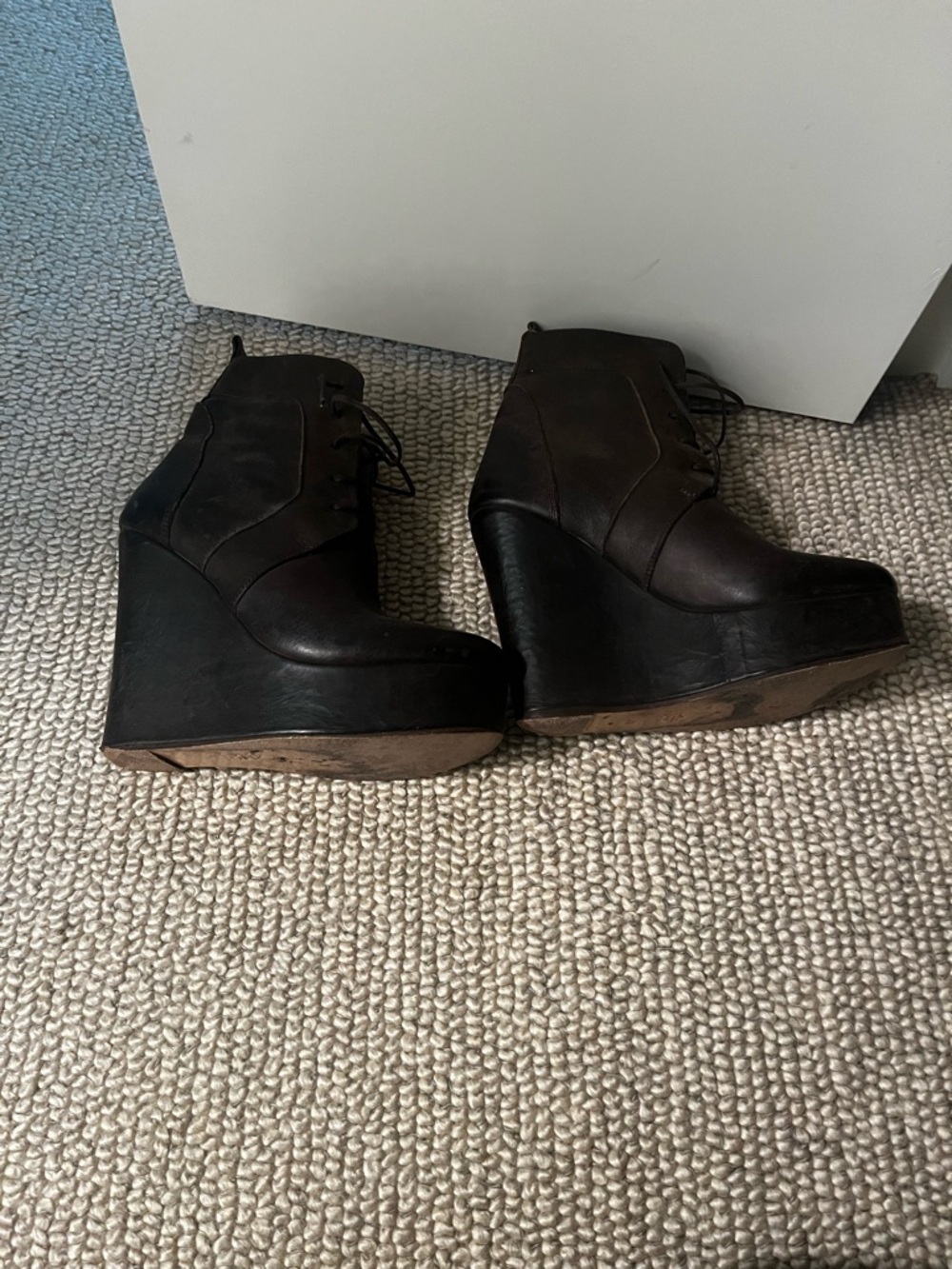 Billy Reid Brown platform Ankle Boots - Lace-Up - Picture 7 of 7